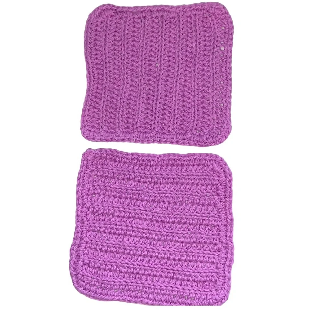 Hand Crafted Colorful Lavender Cotton Crochet All Purpose Dish or Wash Cloths